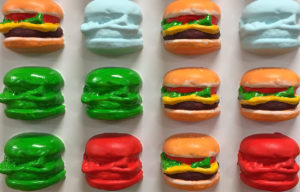 Cheeseburger Wall closeup