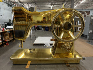 Oversized Chrome Sewing Machine